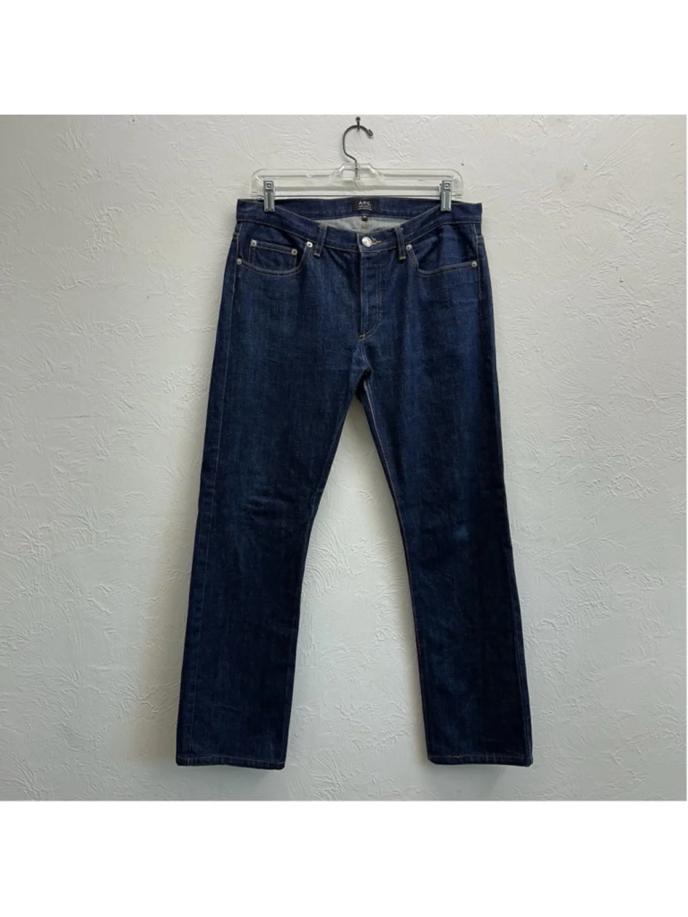A.P.C. Mens Raw Denim Slim Straight Jeans Size 32x28 Macau Indigo Blue Selvedge